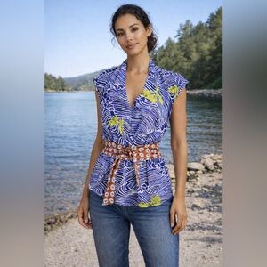 Anthropologie “Soaring the Sea” blouse by Deletta